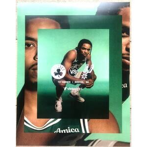 Boston Celtics v San Antonio Spurs 1/10/26 Lineup Roster Poster ft Josh Minott